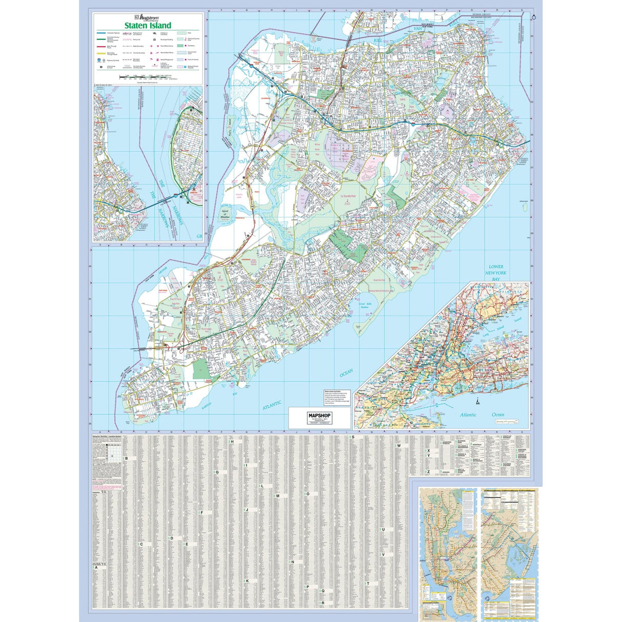 Staten Island, NY Wall Map - Ultimate Globes - POD - KA - C - NY - STATENISLAND - PAPER - Ultimate Globes