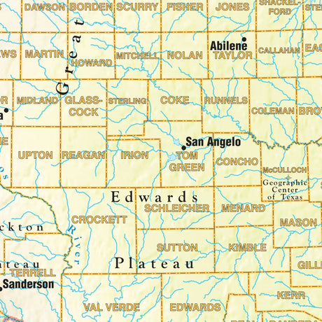 Texas Shaded Relief State Wall Map - Ultimate Globes - POD - KA - S - TX - SHR - 38X34 - PAPER - Ultimate Globes