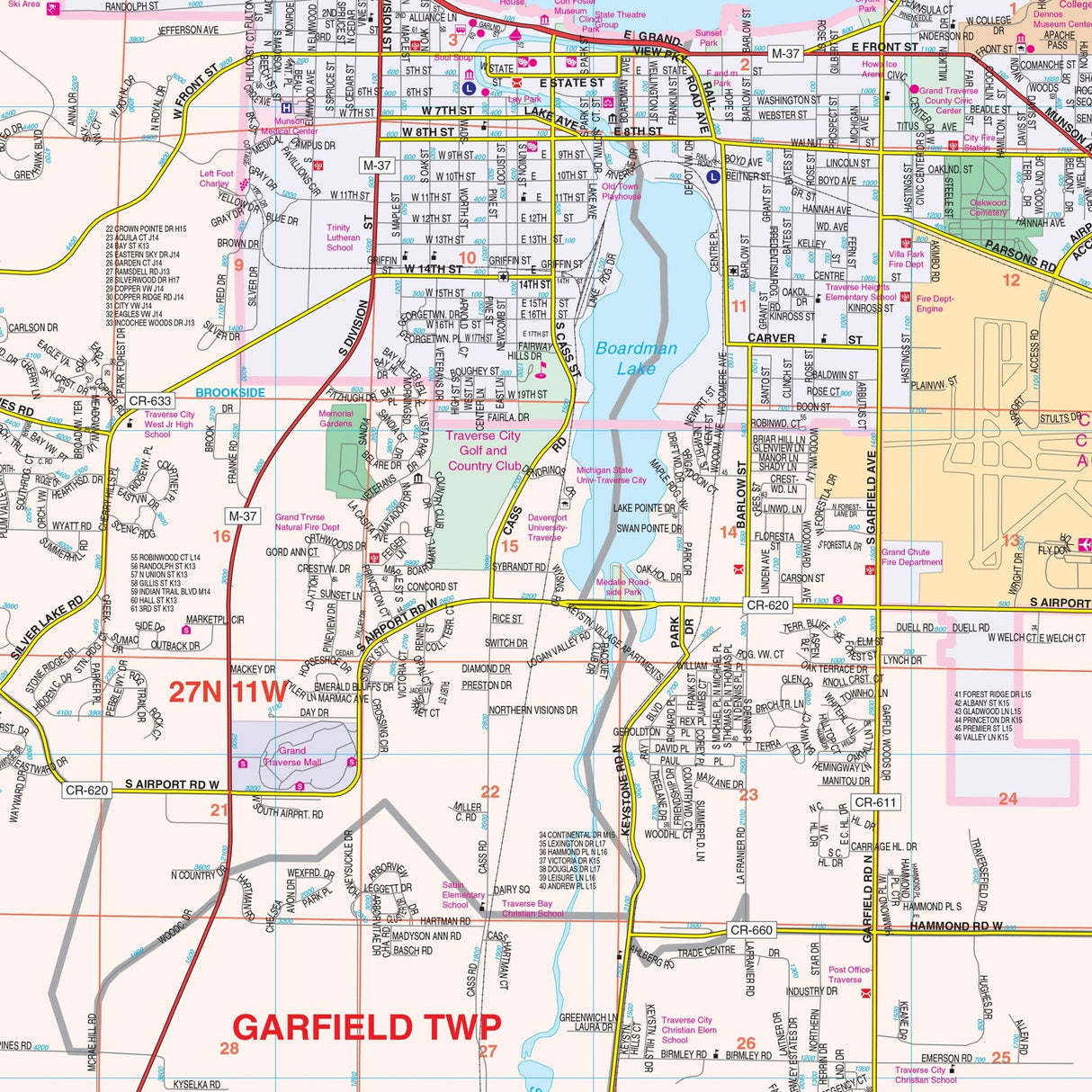 Traverse City & Grand Traverse County, MI Wall Map - Ultimate Globes - POD - KA - C - MI - TRAVERSECITY - PAPER - Ultimate Globes