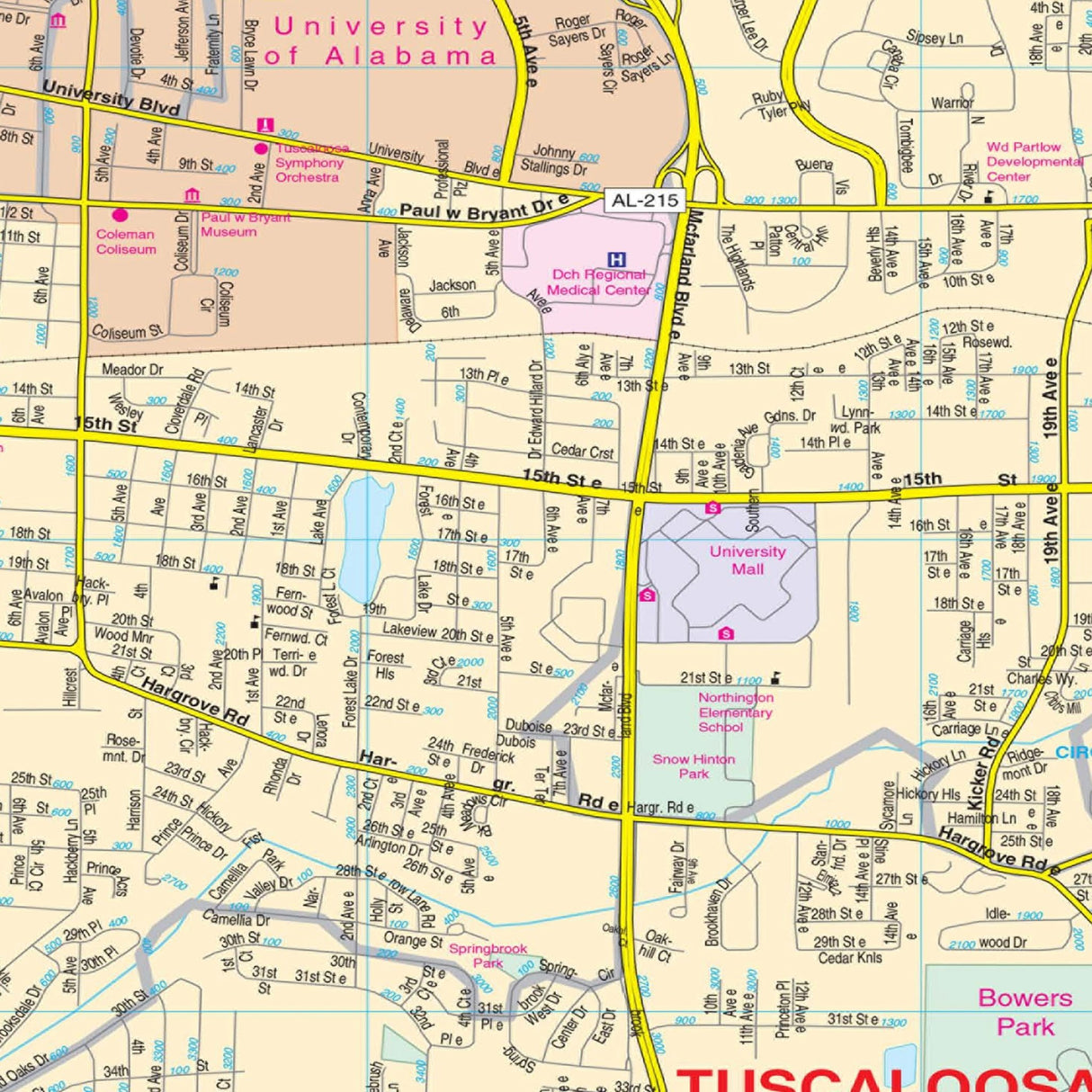 Tuscaloosa, AL Wall Map - Ultimate Globes - POD - KA - C - AL - TUSCALOOSA - PAPER - Ultimate Globes