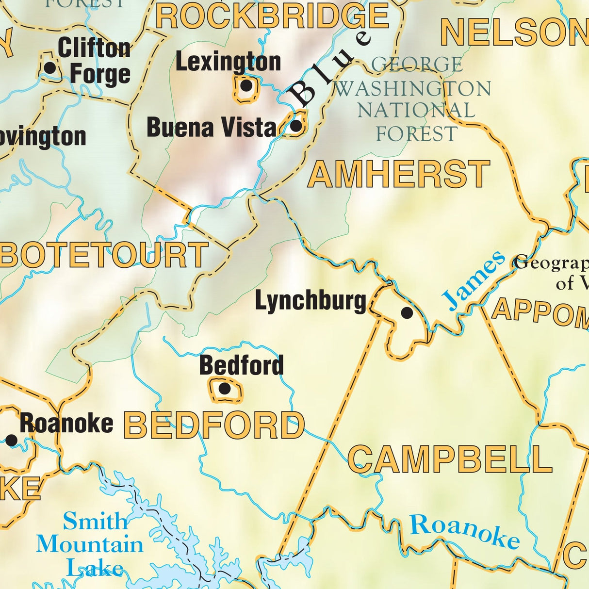 Virginia Shaded Relief State Wall Map - Ultimate Globes - POD - KA - S - VA - SHR - 38X29 - PAPER - Ultimate Globes