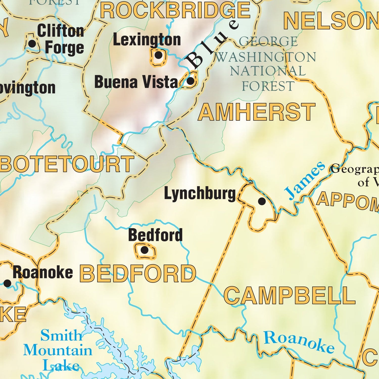 Virginia Shaded Relief State Wall Map - Ultimate Globes - POD - KA - S - VA - SHR - 38X29 - PAPER - Ultimate Globes