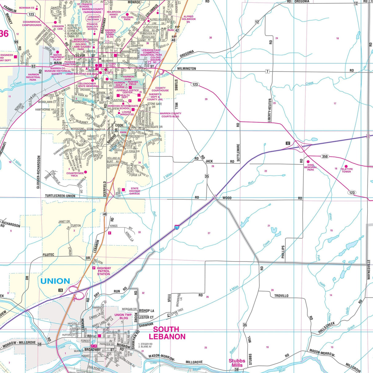 Warren, OH Wall Map - Ultimate Globes - POD - KA - C - OH - WARREN - PAPER - Ultimate Globes