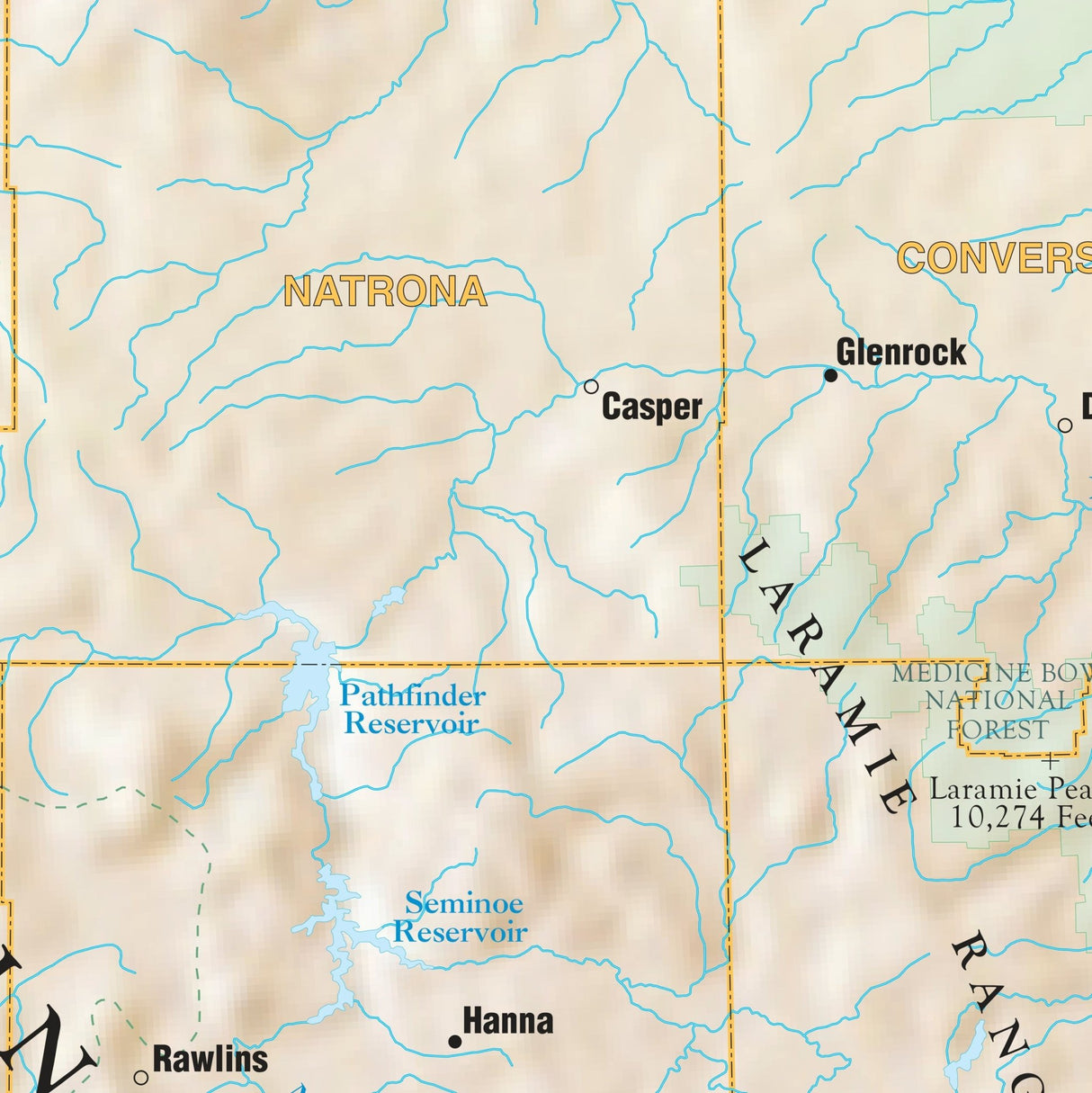 Wyoming Shaded Relief State Wall Map - Ultimate Globes - POD - KA - S - WY - SHR - 38X28 - PAPER - Ultimate Globes