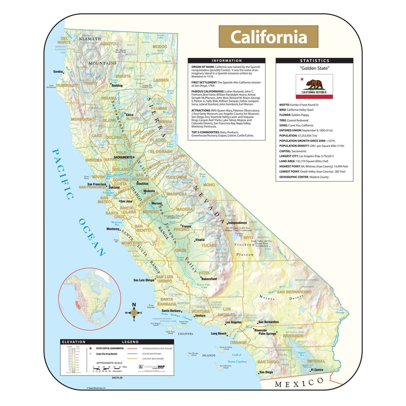 California Wall Maps - Ultimate Globes