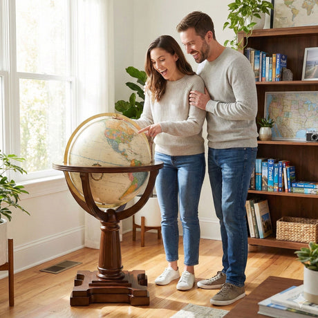 Floor Globes Shown in Room Setting