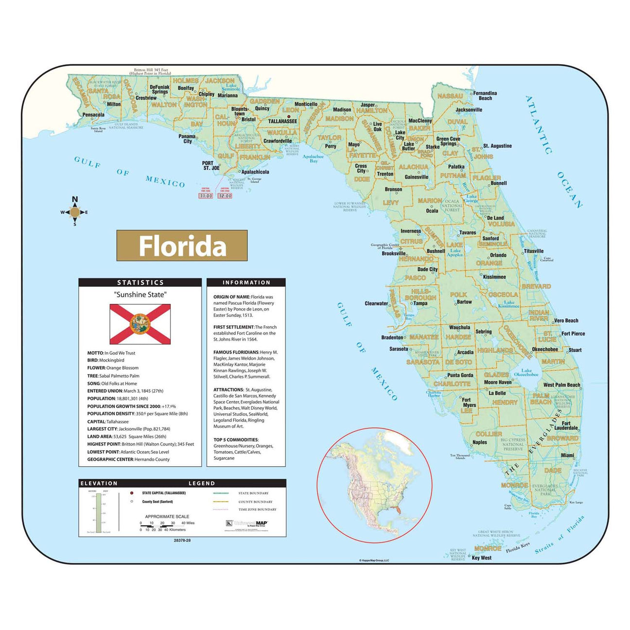 Florida Wall Maps - Ultimate Globes