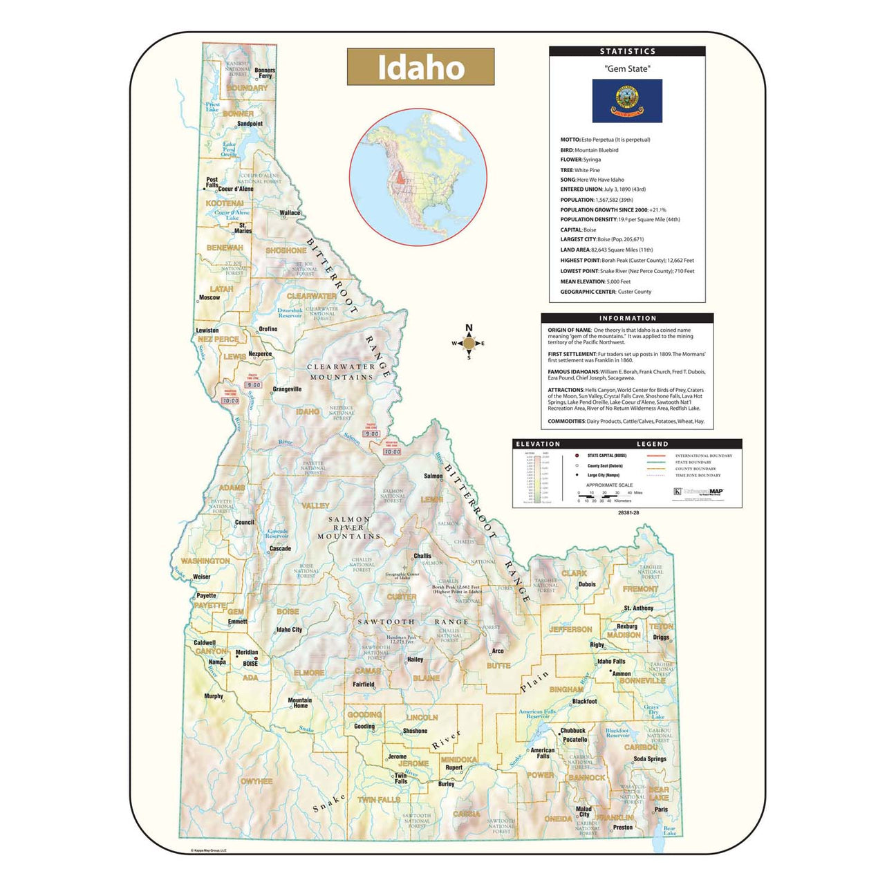 Idaho Wall Maps - Ultimate Globes