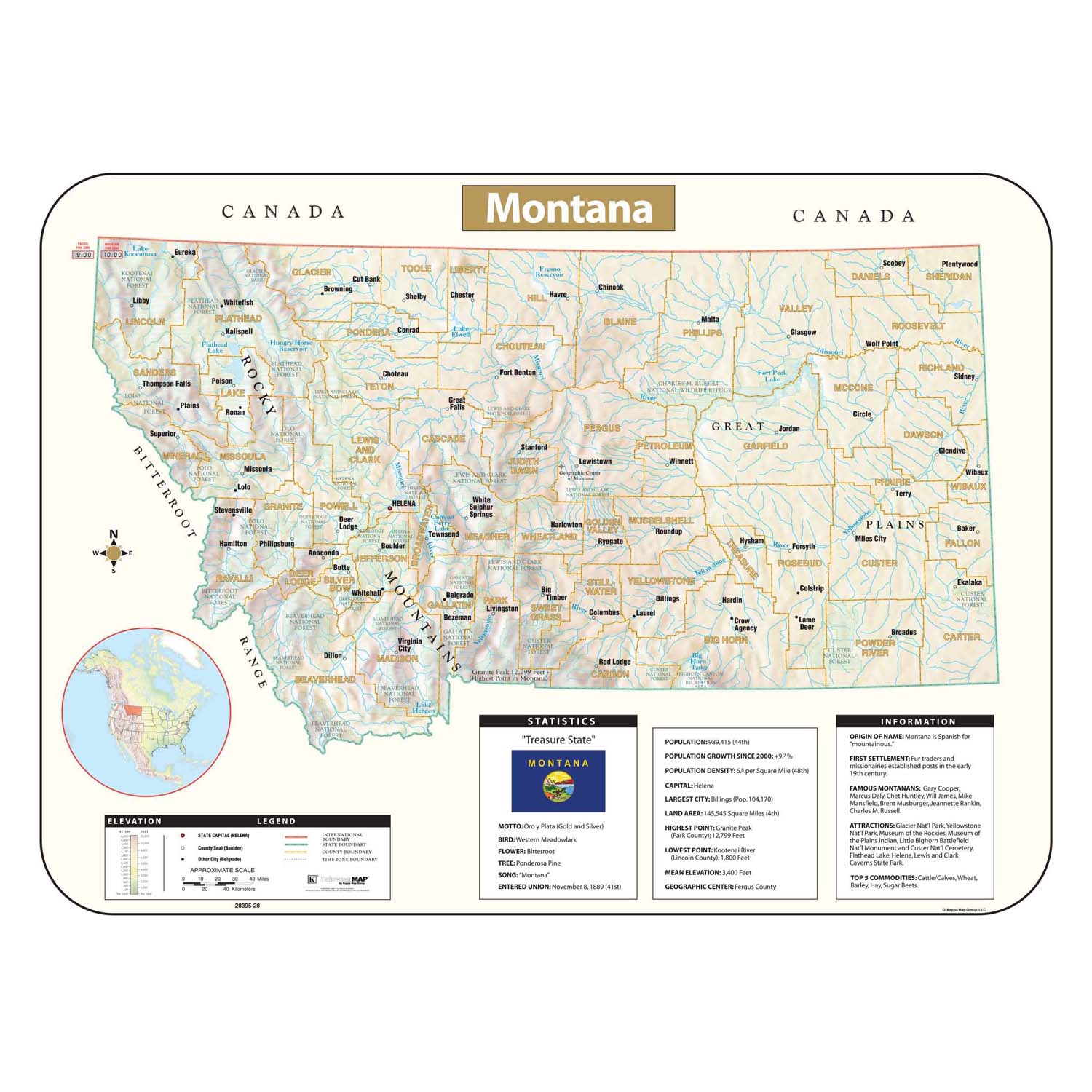 Montana State Wall Maps Office - Montana Wall Maps 759296 