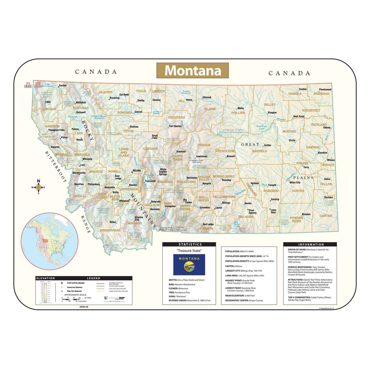 Montana Wall Maps - Ultimate Globes