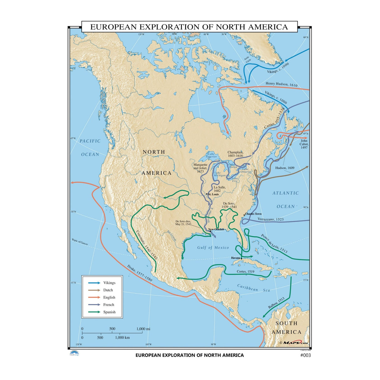 #003 European Exploration of North America - KA-HIST-003-PAPER - Ultimate Globes