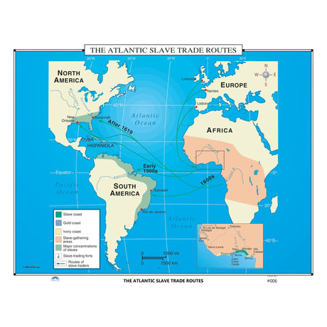#006 The Atlantic Slave Trade Routes - KA-HIST-006-PAPER - Ultimate Globes