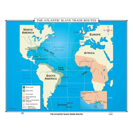 #006 The Atlantic Slave Trade Routes - Ultimate Globes - POD - KA - HIST - 006 - PAPER - Ultimate Globes