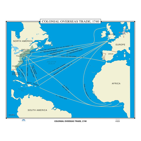 #009 Colonial Overseas Trade, 1740 - Ultimate Globes - POD - KA - HIST - 009 - LAMINATED - Ultimate Globes