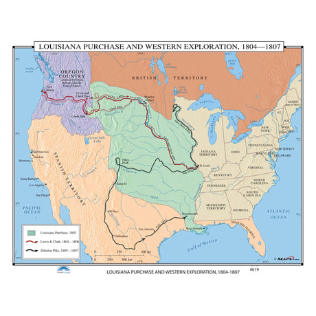#019 Louisiana Purchase & Western Exploration, 1804-1807 - KA-HIST-019-LAMINATED - Ultimate Globes