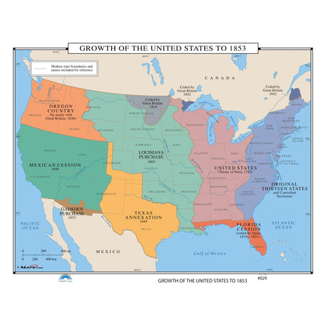 #029 Growth of the United States to 1853 - Ultimate Globes - POD - KA - HIST - 029 - PAPER - Ultimate Globes