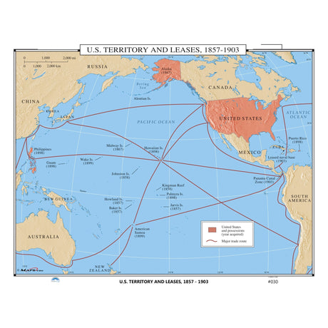 #030 US Territory & Leases, 1857 - 1903 - Ultimate Globes - POD - KA - HIST - 030 - PAPER - Ultimate Globes