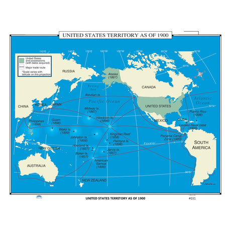 #031 United States Territory as of 1900 - Ultimate Globes - POD - KA - HIST - 031 - PAPER - Ultimate Globes