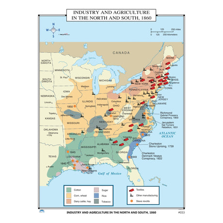 #033 Industry & Agriculture in the North & South, 1860 - Ultimate Globes - POD - KA - HIST - 033 - PAPER - Ultimate Globes