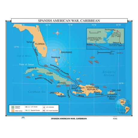 #046 Spanish American War, Caribbean - KA-HIST-046-PAPER - Ultimate Globes