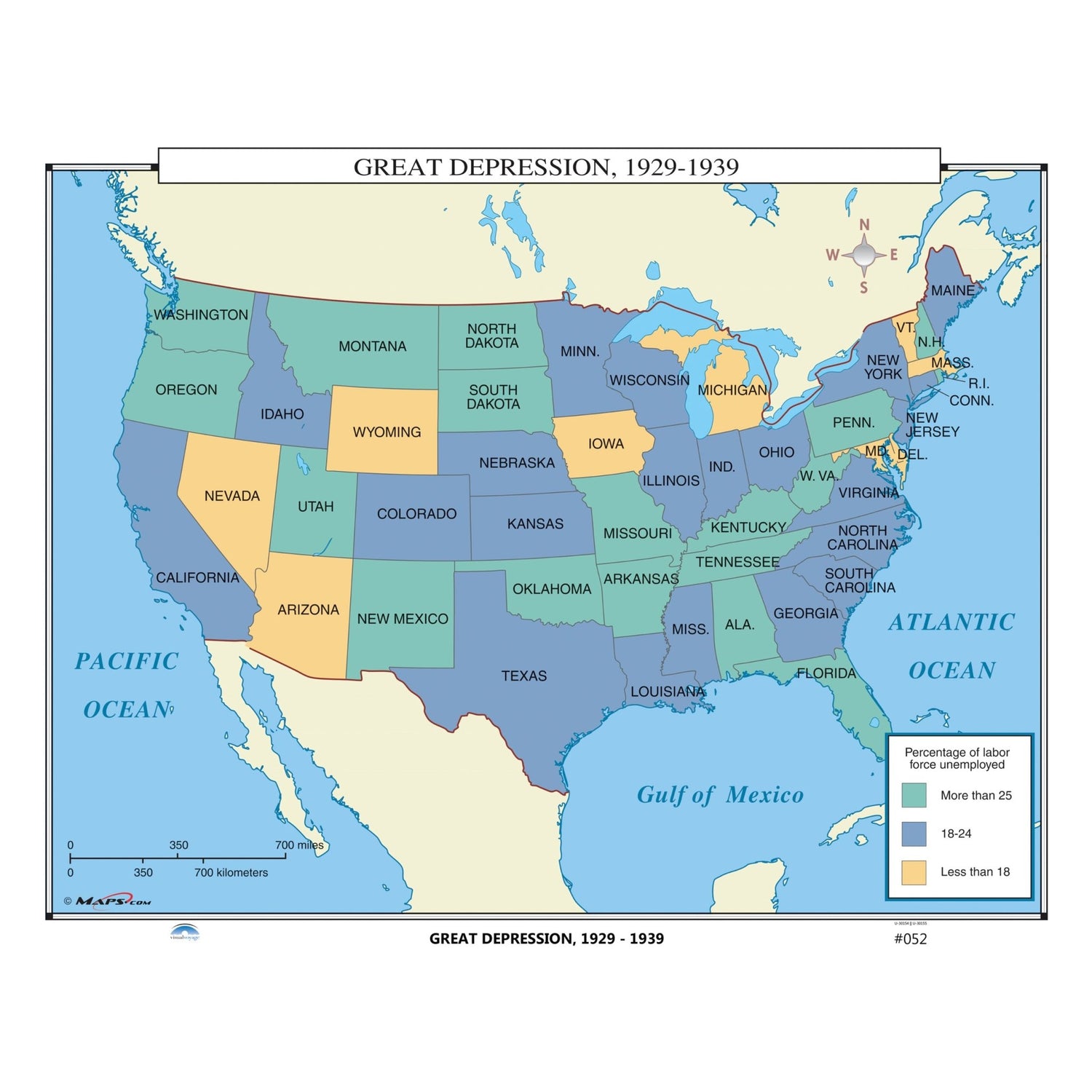Great Depression Map » Shop U.S. & World History Maps – Ultimate Globes