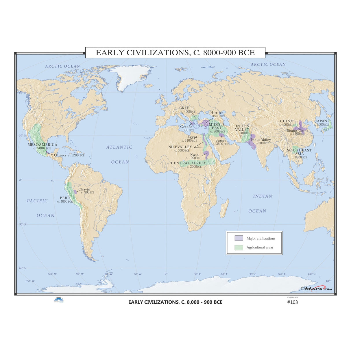 #103 Early Civilizations, 8000-900 BCE - KA-HIST-103-LAMINATED - Ultimate Globes