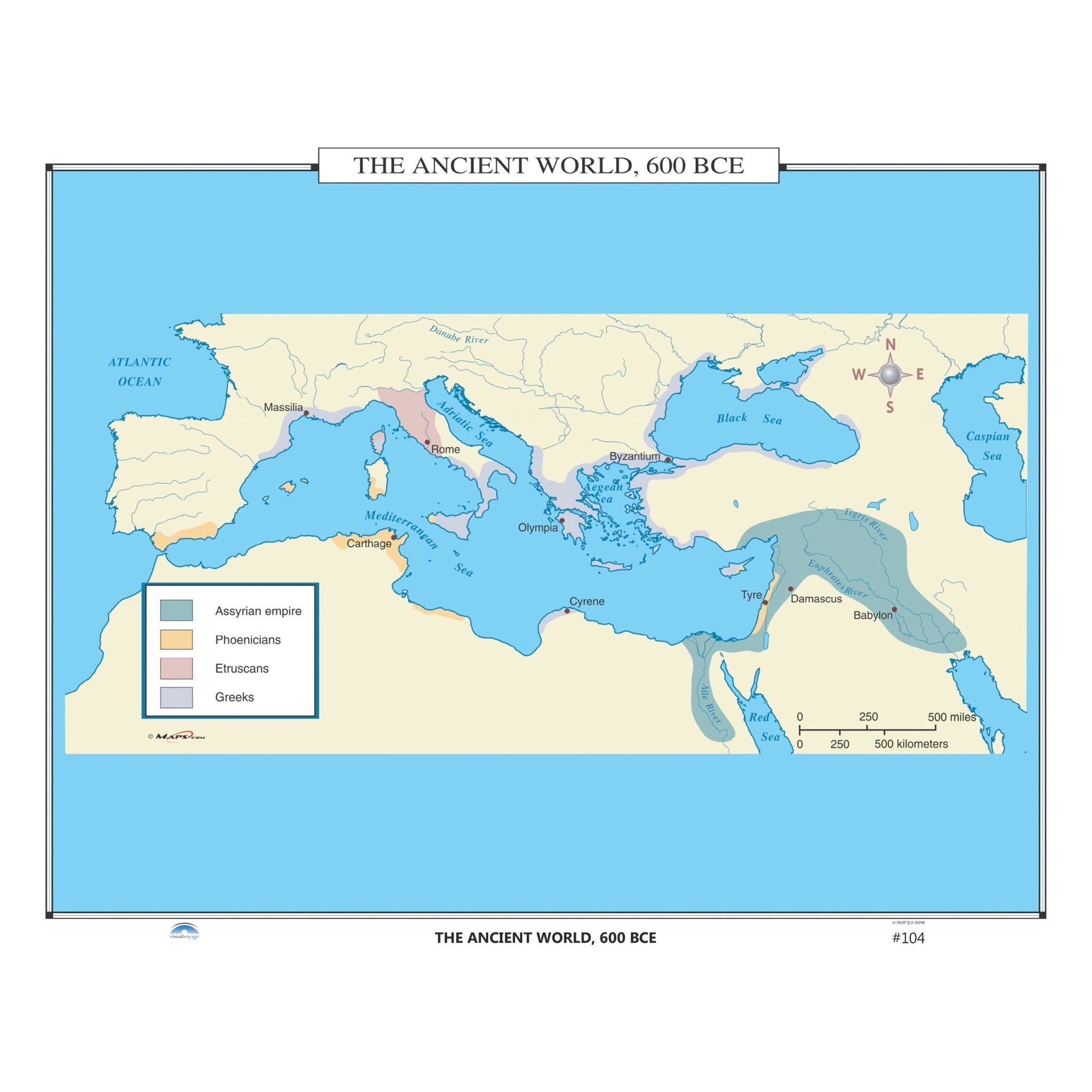 The Ancient World 600bce Map Shop U S World History Maps 104 The Ancient World 600 Bce 509861 