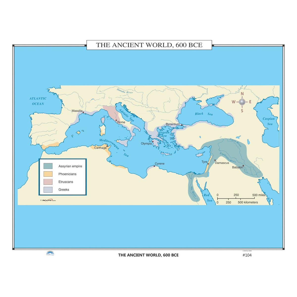 600 Ce The Ancient World 600bce Map » Shop U.S. & World History Maps ...