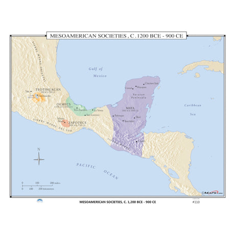 #110 Mesoamerican Societies, 1200-900 BCE - KA-HIST-110-LAMINATED - Ultimate Globes