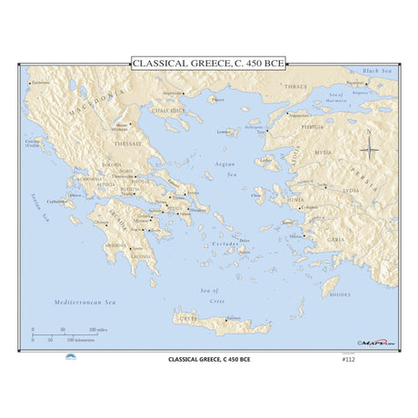 #112 Classical Greece, 450 BCE - KA-HIST-112-LAMINATED - Ultimate Globes