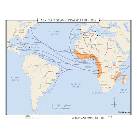 #140 African Slave Trade, 1450-1808 - KA-HIST-140-LAMINATED - Ultimate Globes