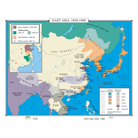 #157 East Asia, 1850 - 1900 - Ultimate Globes - POD - KA - HIST - 157 - LAMINATED - Ultimate Globes