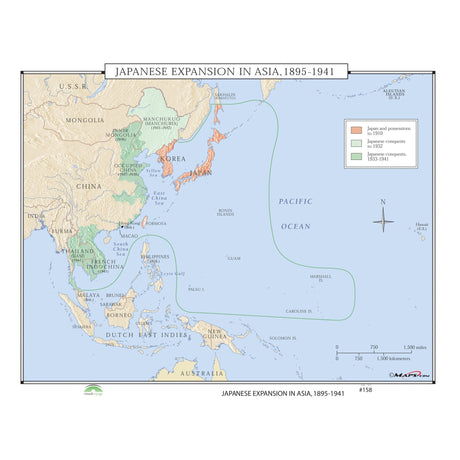 #158 Japanese Expansion in Asia, 1895 - 1941 - Ultimate Globes - POD - KA - HIST - 158 - LAMINATED - Ultimate Globes