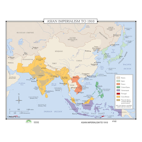 #160 Asian Imperialism to 1910 - Ultimate Globes - POD - KA - HIST - 160 - LAMINATED - Ultimate Globes