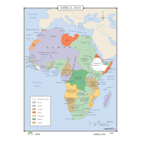 #161 Africa, 1914 - KA-HIST-161-LAMINATED - Ultimate Globes