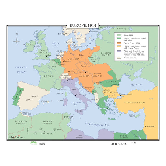 #162 Europe, 1914 - KA-HIST-162-LAMINATED - Ultimate Globes