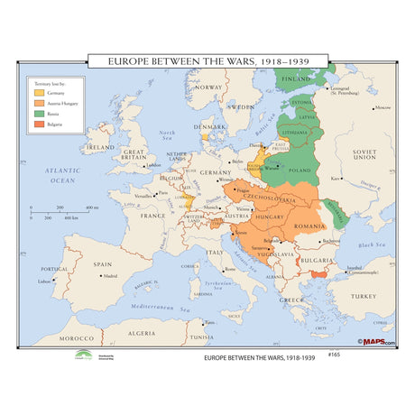 #165 Europe Between the Wars 1918-1939 - KA-HIST-165-LAMINATED - Ultimate Globes