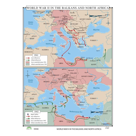 #167 World War II in the Balkans & North Africa - Ultimate Globes - POD - KA - HIST - 167 - LAMINATED - Ultimate Globes