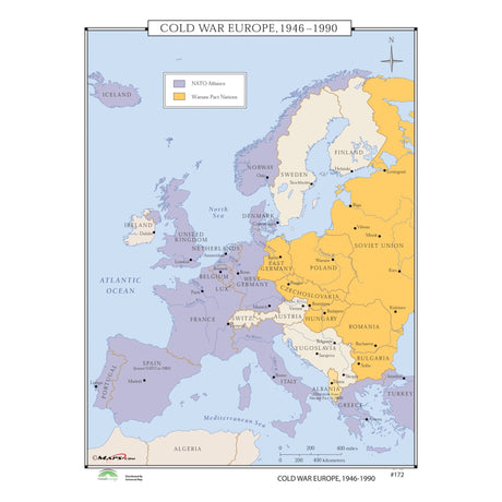 #172 Cold War Europe, 1946 - 1990 - Ultimate Globes - POD - KA - HIST - 172 - LAMINATED - Ultimate Globes