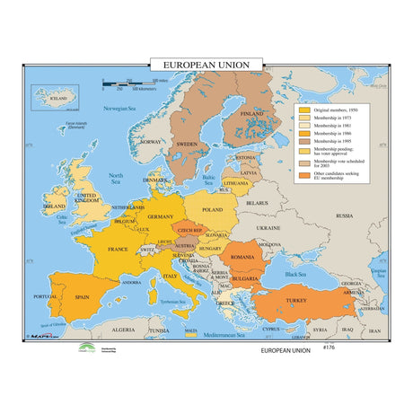 #176 European Union - Ultimate Globes - POD - KA - HIST - 176 - LAMINATED - Ultimate Globes