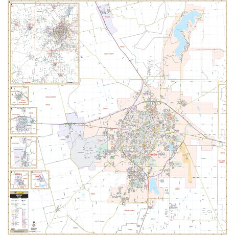 Abilene, TX Wall Map - KA-C-TX-ABILENE-PAPER - Ultimate Globes