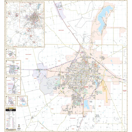 Abilene, TX Wall Map - Ultimate Globes - POD - KA - C - TX - ABILENE - PAPER - Ultimate Globes