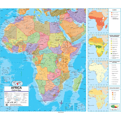 Africa Advanced Political Wall Map - KA-AFR-ADV-POL-48X42-PAPER - Ultimate Globes