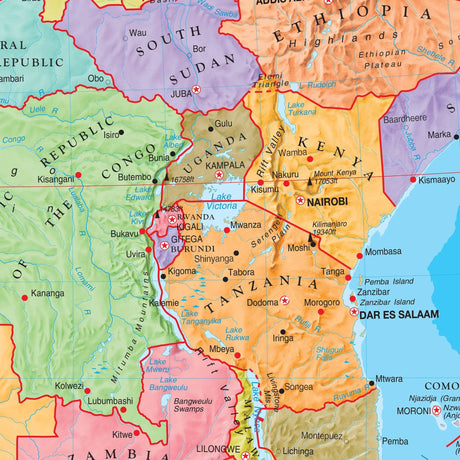 Africa Advanced Political Wall Map - Ultimate Globes - POD - KA - AFR - ADV - POL - 48X42 - PAPER - Ultimate Globes