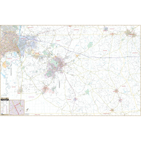 Aiken, SC Wall Map - Ultimate Globes - POD - KA - C - SC - AIKEN - LAMINATED - Ultimate Globes