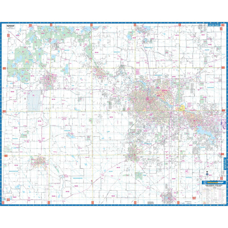 Ann Arbor & Washtenaw, MI Wall Map - KA-C-MI-ANNARBOR-PAPER - Ultimate Globes