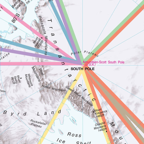 Antarctica Advanced Political Wall Map - Ultimate Globes - POD - KA - ANT - ADV - POL - 49X42 - PAPER - Ultimate Globes