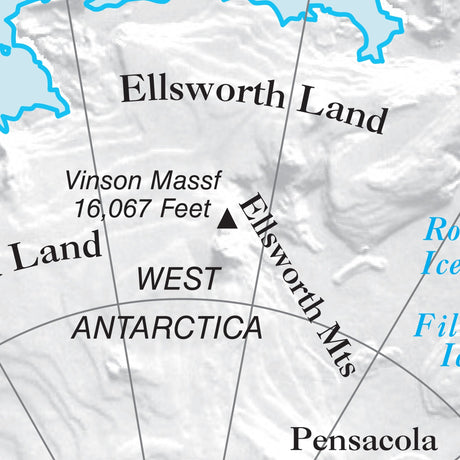 Antarctica Essential Wall Map - Ultimate Globes - POD - KA - ANT - ESSTL - 42X32 - PAPER - Ultimate Globes