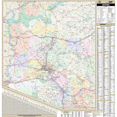 Arizona State Wall Map - Ultimate Globes - POD - KA - S - AZ - WALL - PAPER - Ultimate Globes