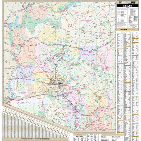 Arizona State Wall Map - KA-S-AZ-WALL-PAPER - Ultimate Globes